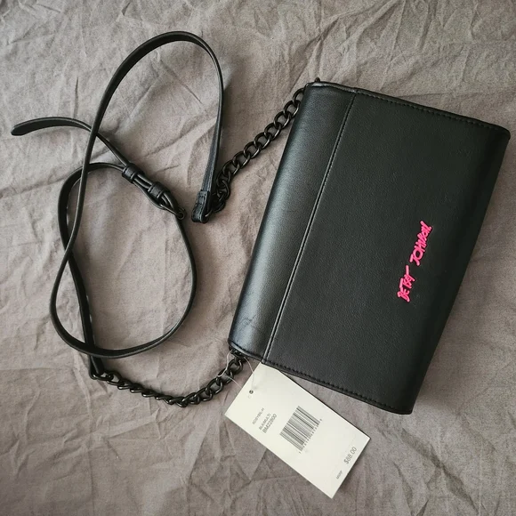 Betsey Johnson Black Heart-Embellished Crossbody Bag - Picture 2 of 5